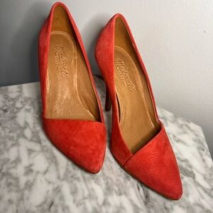 Elegant Red Suede Heels